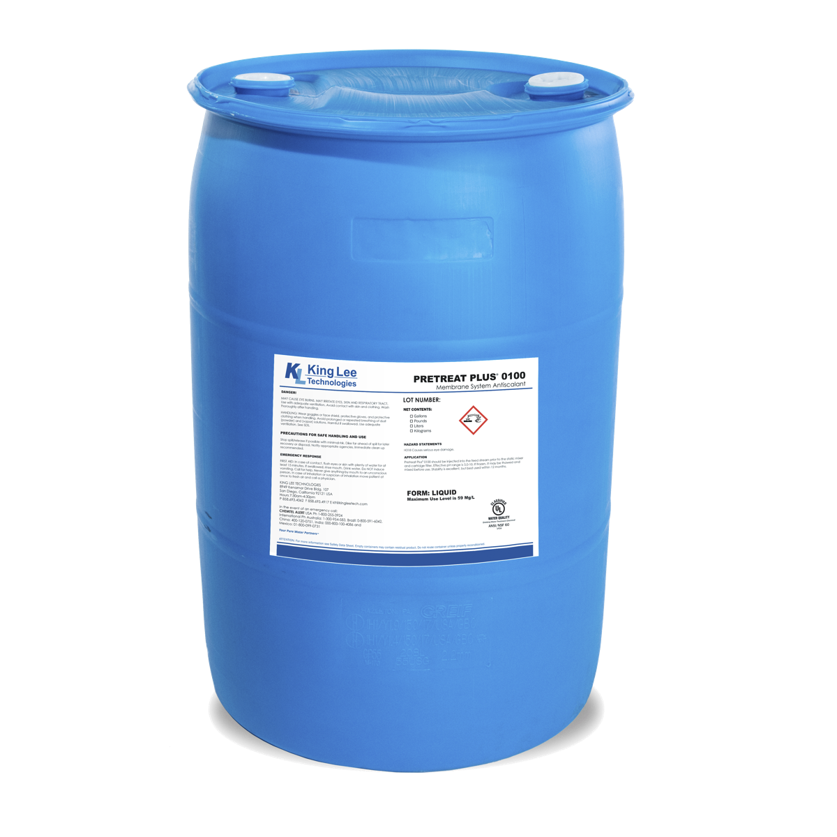 DeIonized Water (Type II) - 55 Gallons